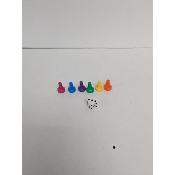 Hasbro 2008 Trivial Pursuit 25th Anniversary Game Replacement Pawns Movers Dice - Picture 1 of 4